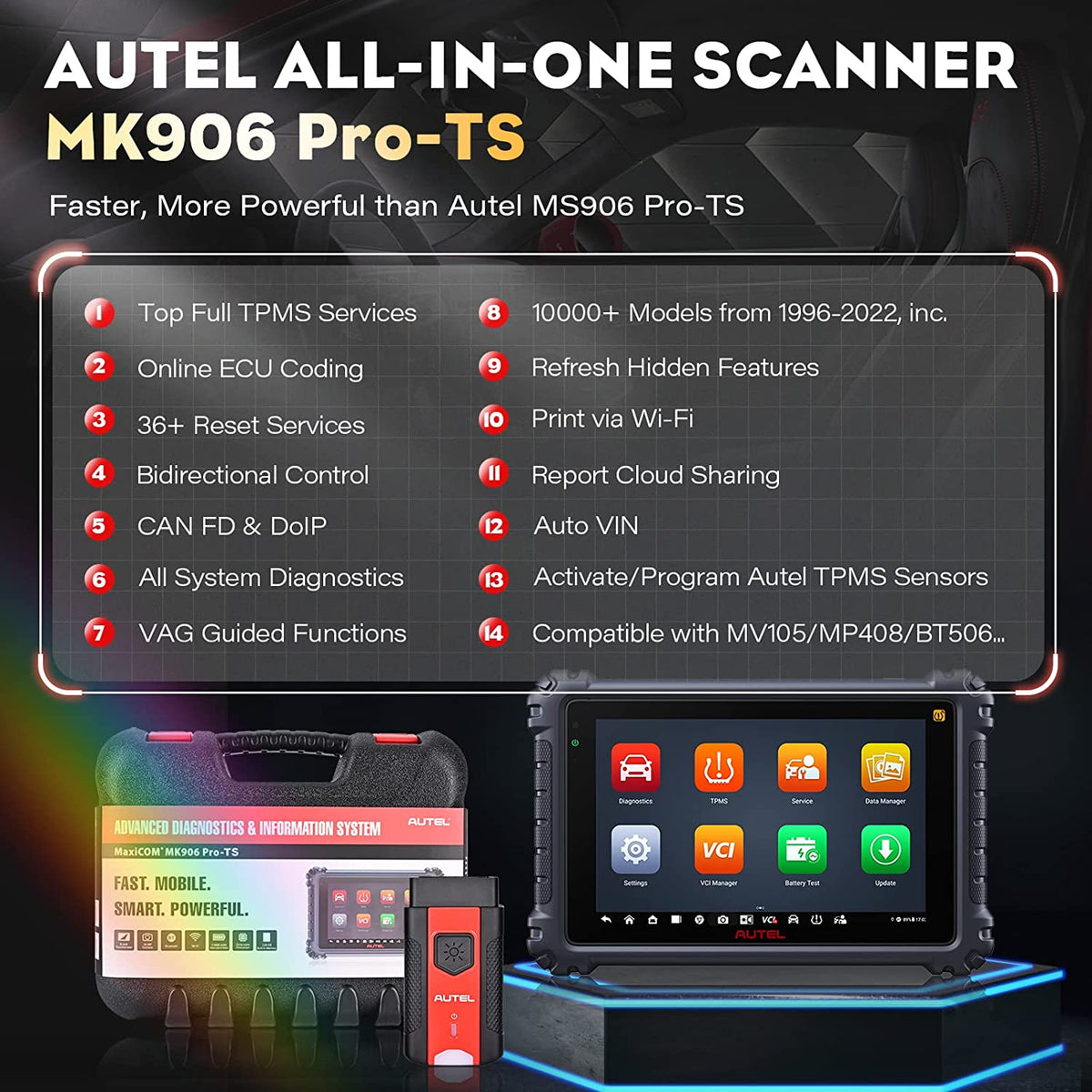 Autel TPMS Scanner MaxiCOM MK906Pro-TS – Autel Global Store