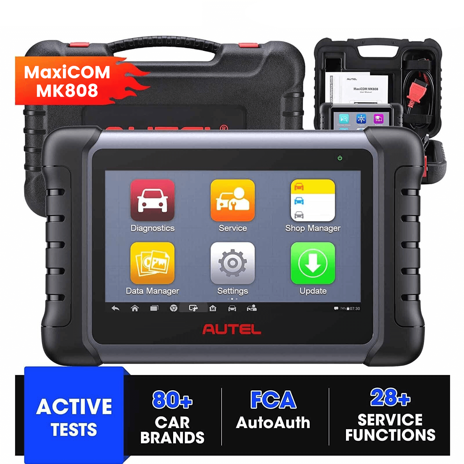 Autel MaxiCOM MK808Z Vehicle Diagnostic OBD2 Scanner, Upgraded of MK808/MX808, Android 11 Based Bi-Directional Control Scan Tool, 28+ Services
