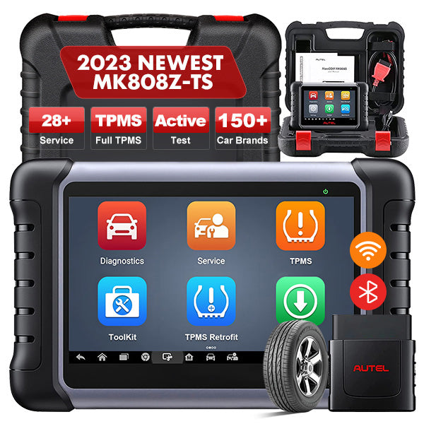 Autel MaxiCom MK808Z-TS OBD II Bi-Directional All Systems Diagnoses Scanner Android 11 TPMS Programming Relearn Activate Tool Updated of MK808TS/ MK808BT/ TS608Pro For Vehicle