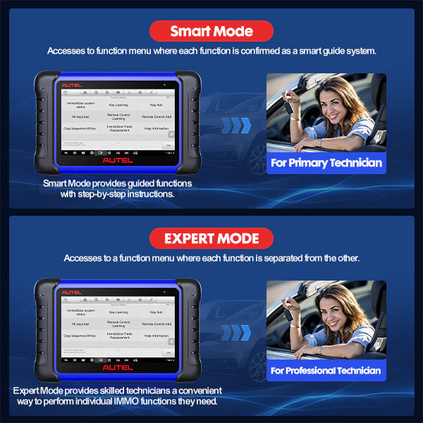 Autel MaxiIM IM508S has smart mode and expert mode available