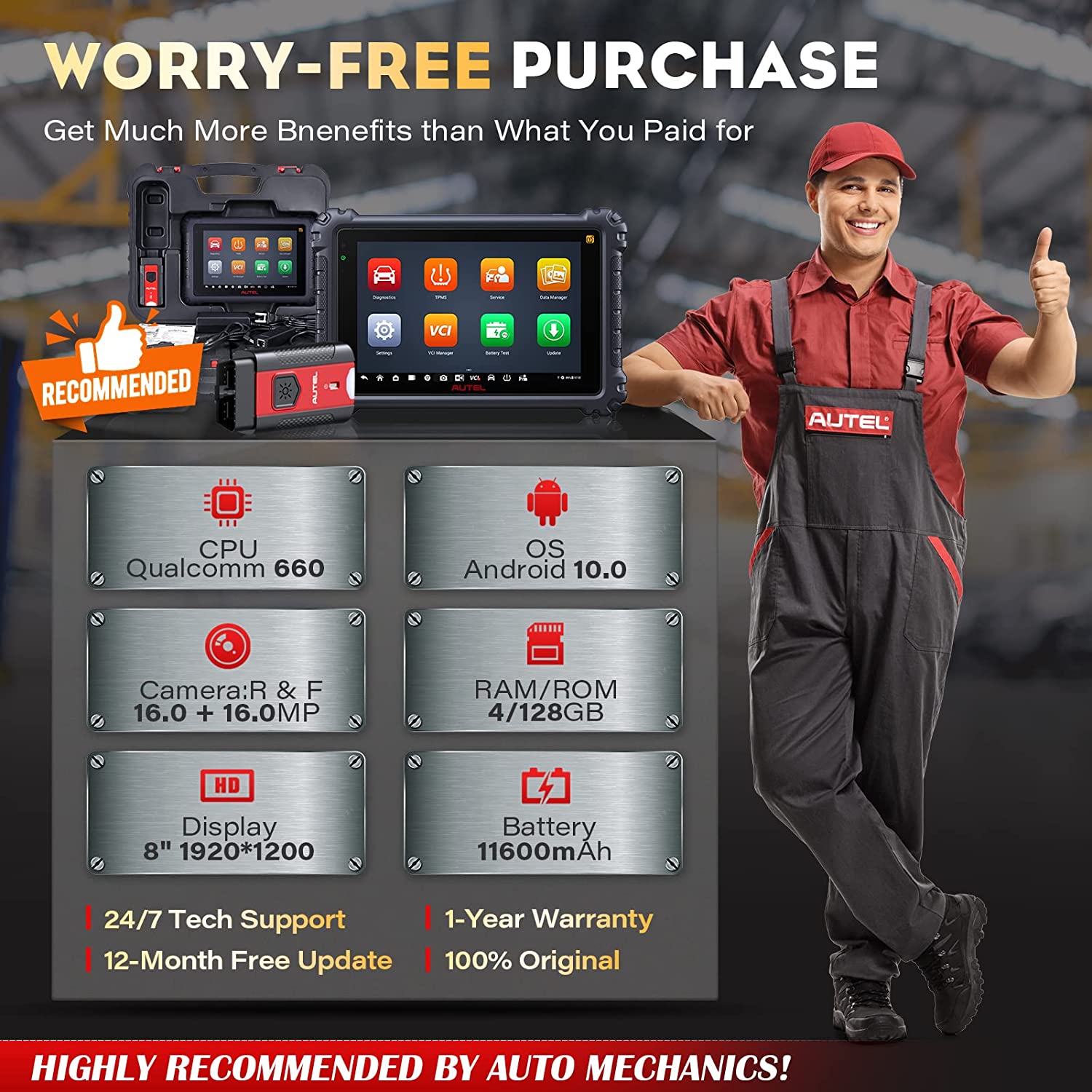 Autel MaxiCOM MK906 Pro-TS Diganostic TPMS Scanner, ECU Coding, Bi-directional Control with 36+ Services Disgnostic Tool for Car