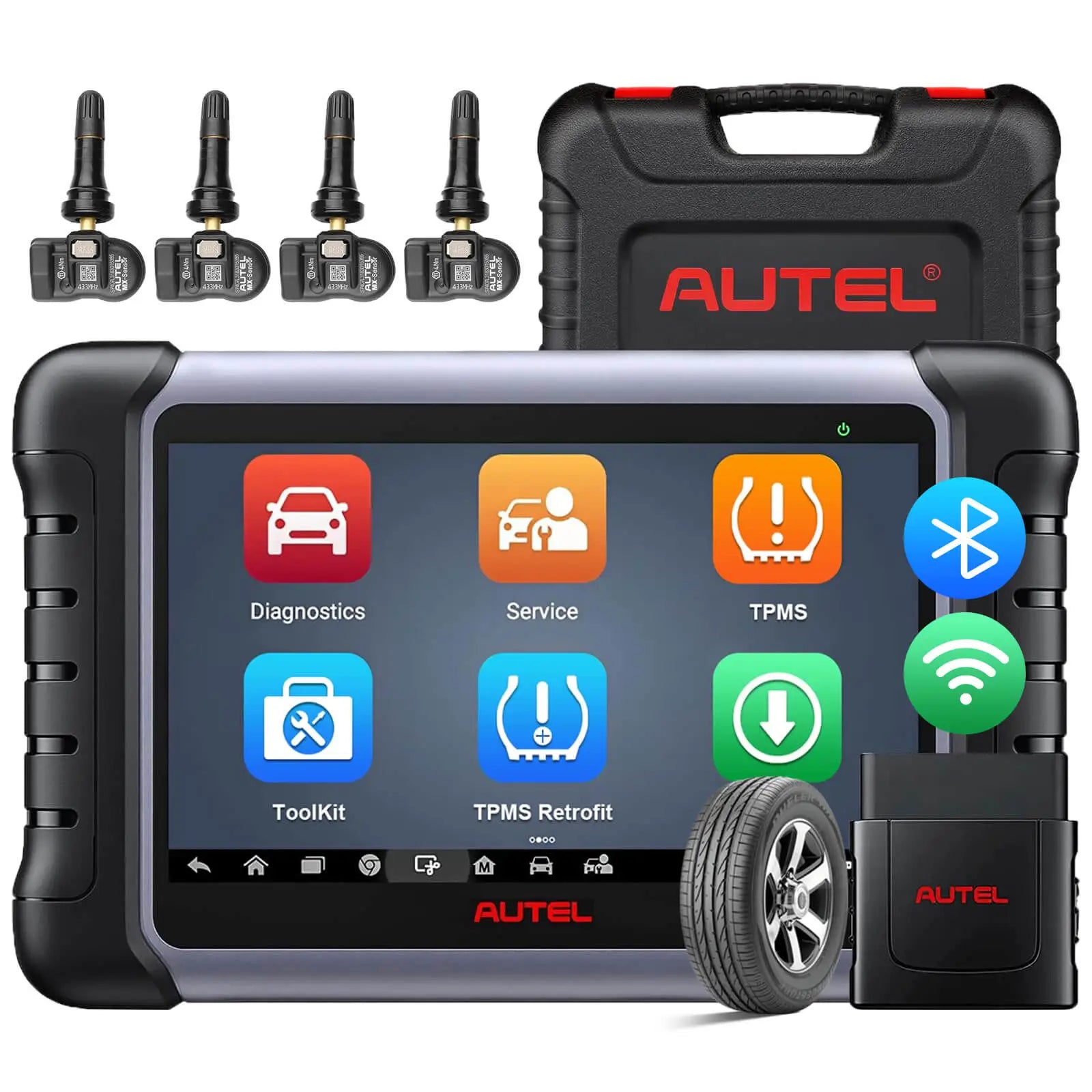 Autel MaxiCom MK808Z-TS OBD II Bi-Directional All Systems Diagnoses Scanner Android 11 TPMS Programming Relearn Activate Tool Updated of MK808TS/ MK808BT/ TS608Pro For Vehicle