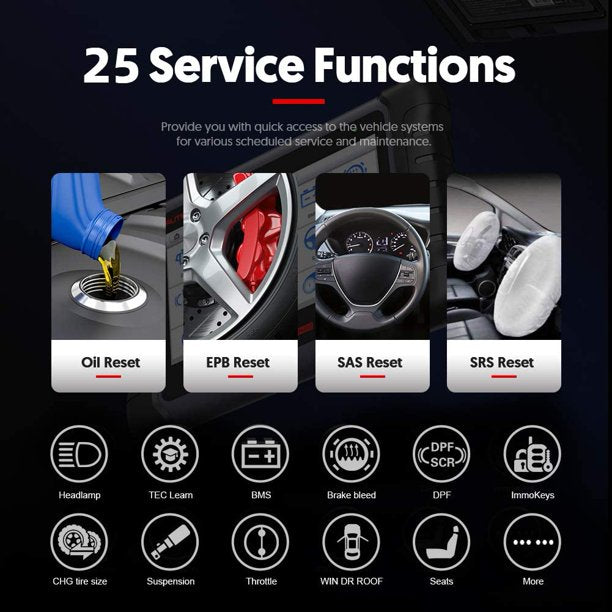 Autel Scanner MaxiCOM MK808Z OBD2 Car Diagnostic Scanner Tool with All System 25+ Service Functions, MK808 New Version