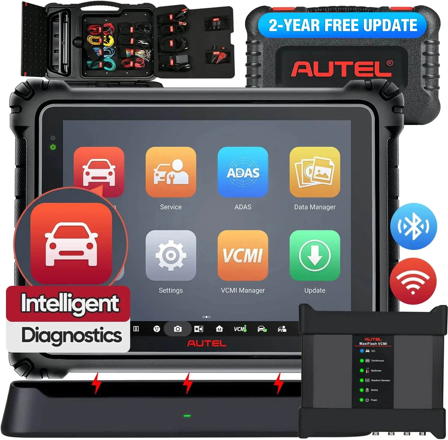 Autel Scanner MaxiSys Ultra, 2022 Top Car Intelligent Diagnostic Scan Tool, J-2534 ECU Programming & Coding, 5-in-1 VCMI, 40+ Services, Topology Map, Multi-Screen Display, Premium Ver. of MS909 MS919