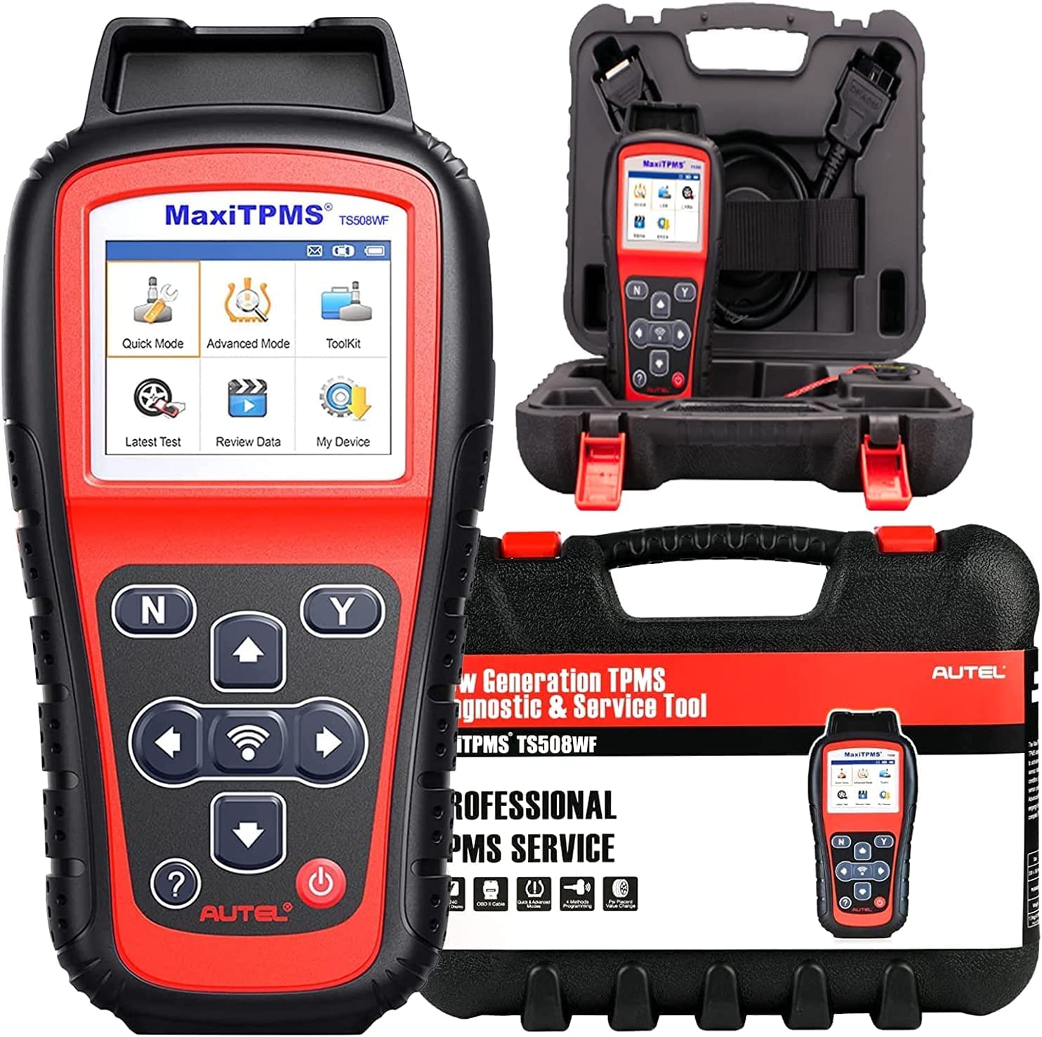 Autel TS508WF TPMS Relearn Reset Diagnostic Tool Tire Pressure Sensor Programming , 2024 Newest Upgraded of TS501, TS408, Program MX-Sensors(315/433 MHz), Activate/Relearn All Sensors, TPMS Reset, Read/Clear TPMS DTCs