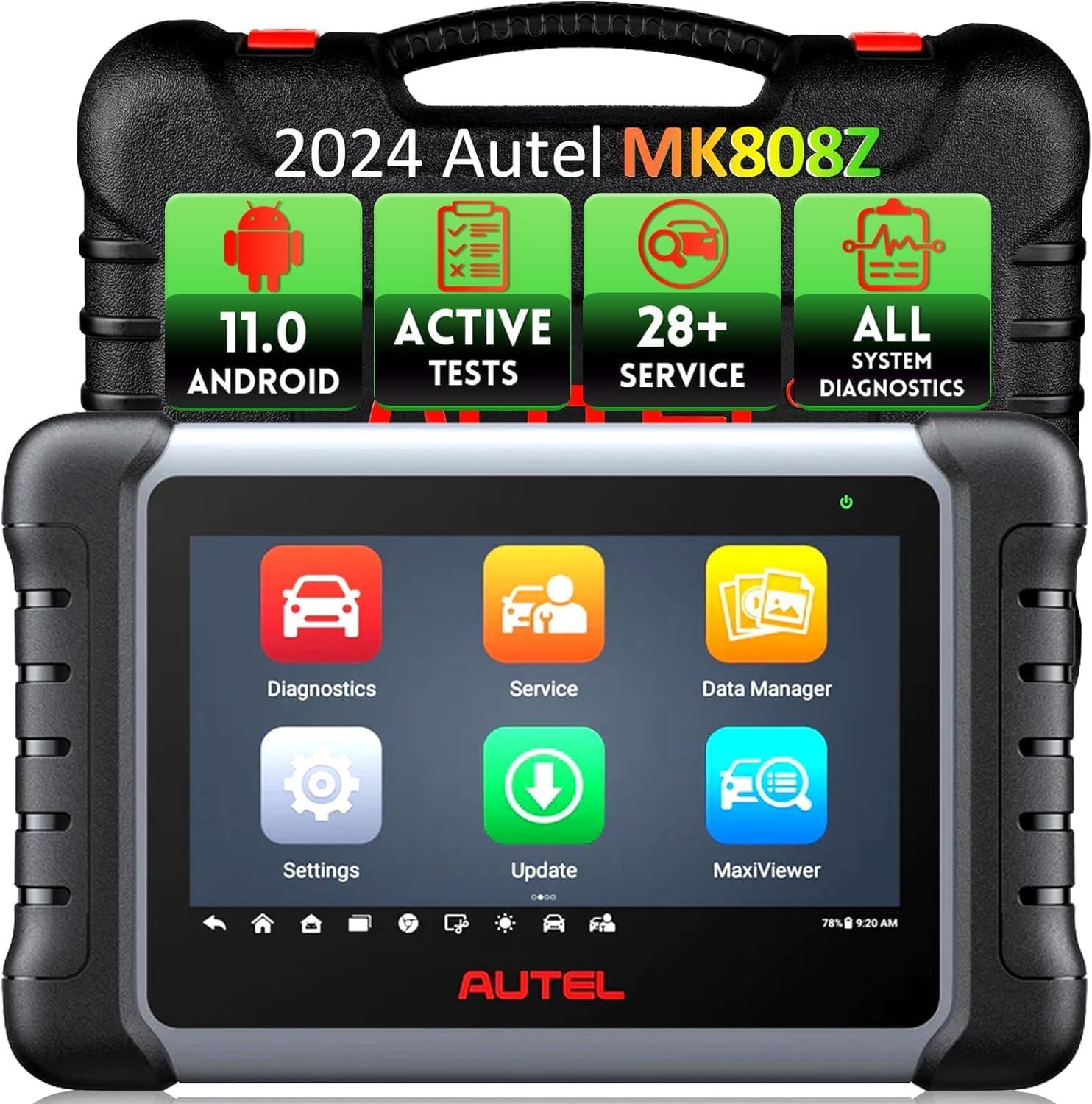 Autel MaxiCOM MK808Z OBD2 Car Diagnostic Scanner, Equipped with 28+ Maintenance Functions with All System Diagnosis Tool