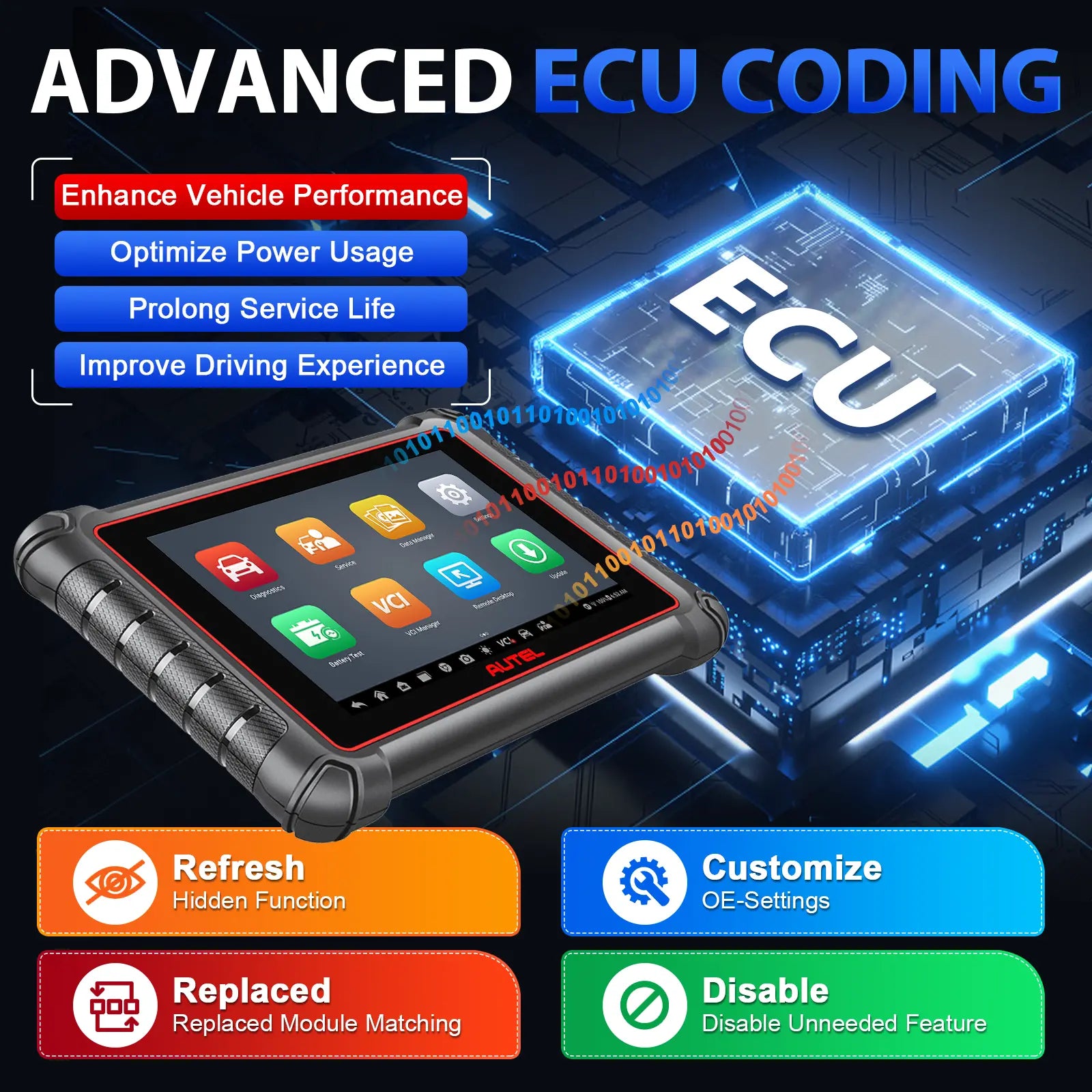 2023 Autel MaxiPro MP900Z-BT: Advanced Wireless & Bluetooth All System Car Diagnostic Scanner with ECU Coding, WiFi Print, Update of MP808BT PRO