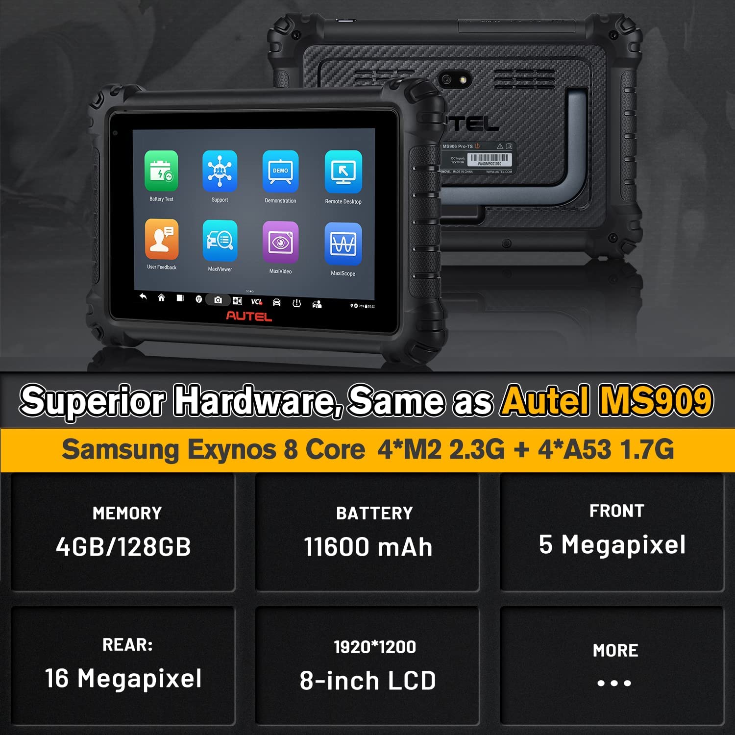 Autel MaxiSys MS906 Pro Car Diagnostic Tool, ECU Coding & Bidirectional, code reader, obd2 scanner, diagnostic scan tool, 2022 Upgraded of MS908 MK908 MS906BT MK906BT, CAN FD/ DoIP, 36+ Resets & OE All Systems Scan, FCA Autoauth, with $60 MV108