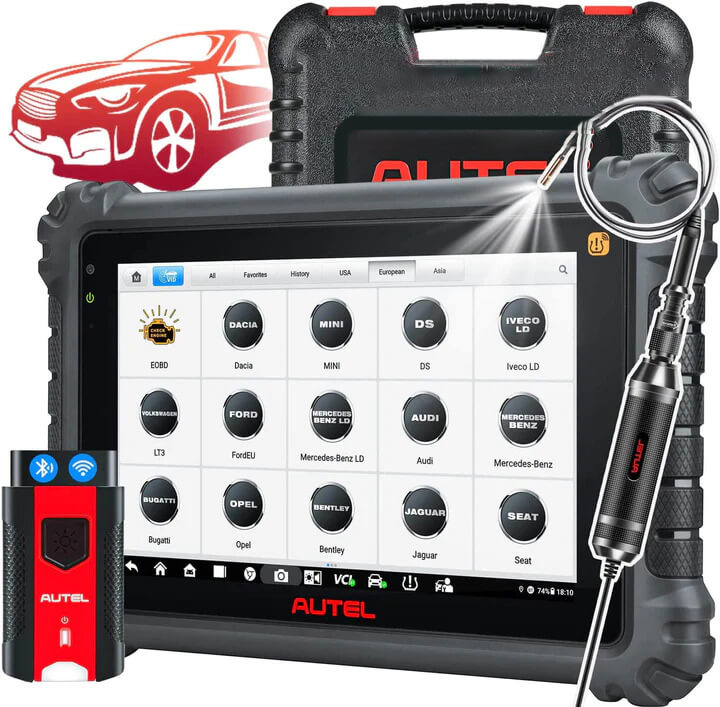 Autel Scanner MaxiCOM MK906 Pro with $60 MV108, 2024 Newest Car Diagnostic Tool, ECU Coding & Bi-Directional, VAG Guided, 36+ Service, DoIP/ CAN FD, Global Model of MS906 Pro MS906BT MS906, FCA Access