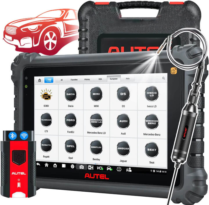 Autel Scanner MaxiCOM MK906 Pro with $60 MV108, 2023 Newest Car Diagnostic Tool, ECU Coding & Bi-Directional, VAG Guided, 36+ Service, DoIP/ CAN FD, Global Model of MS906 Pro MS906BT MS906, FCA Access