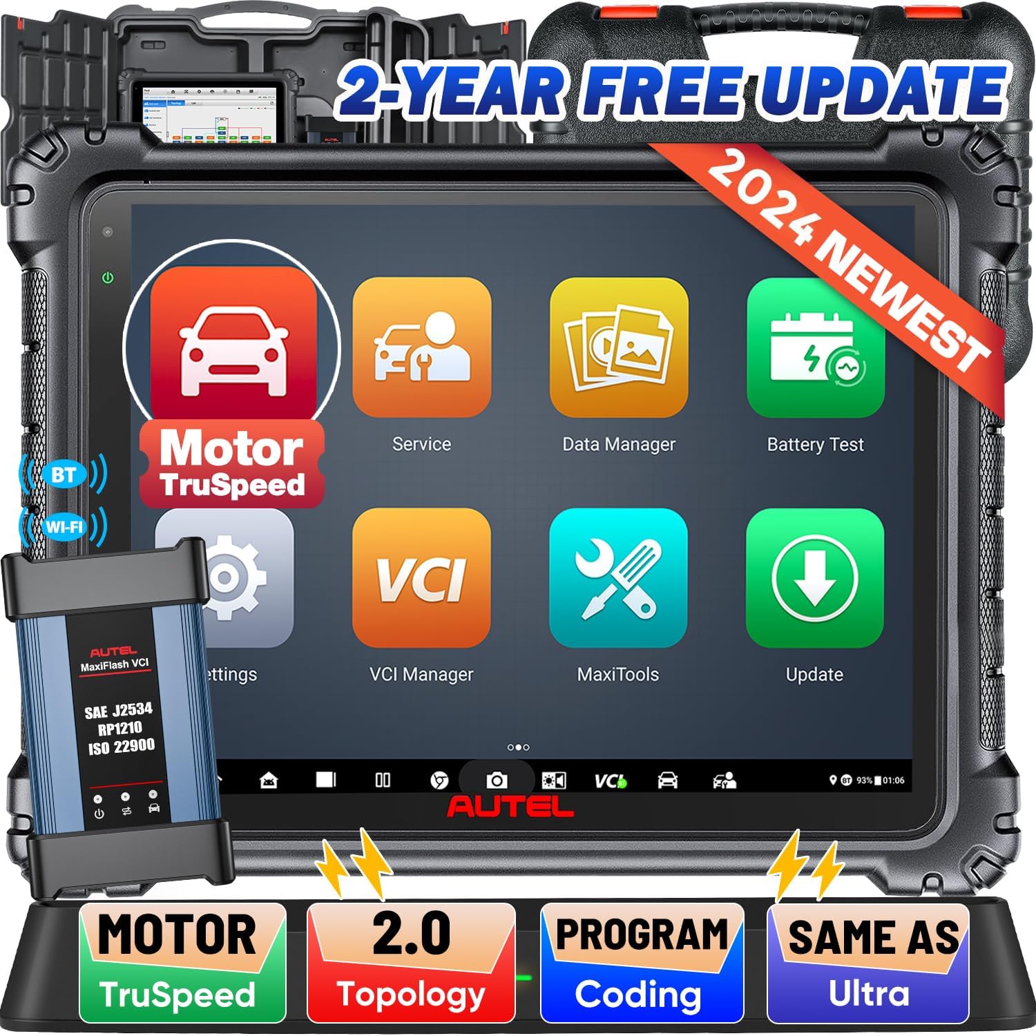 Autel MaxiSys Ultra Lite Automotive Full Systems Diagnostic Tool VCI ECU Coding, Advanced ECU Coding & Programming