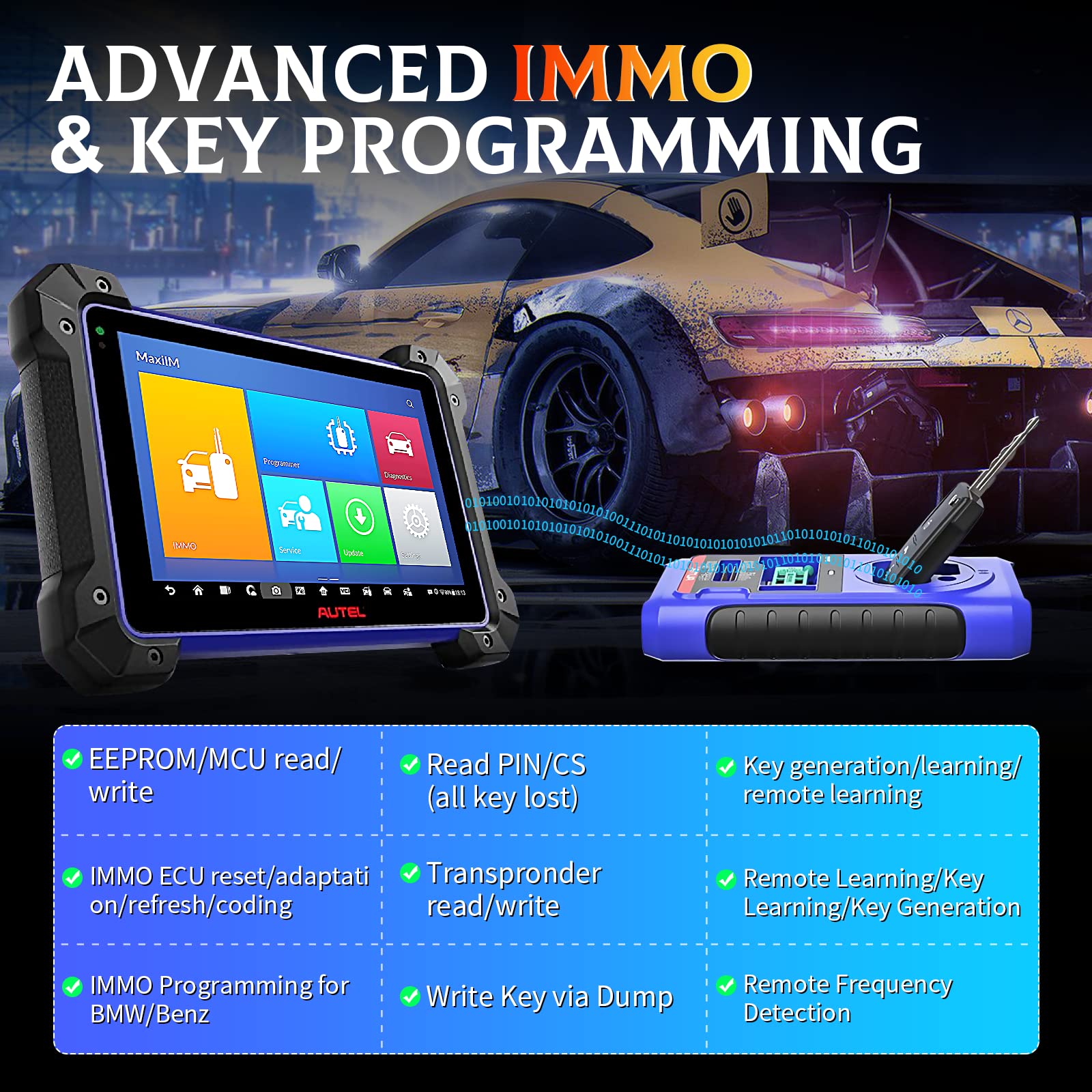 Autel MaxiIM IM608 PRO II Key FOB Immobilizer Programming Tool with 2024 Android 10 Enhanced of IM608S/IM608 II, OE ECU Coding, Bi-Directional, GB+ 128GB, 40 Service