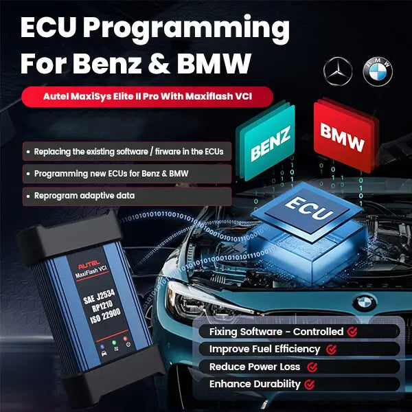 Autel MaxiSys Elite II Pro with MaxiFlash VCI ECU Programmning & Coding Intelligent Car Diagnostic Scanner Tool, 2 Years Free Update, upgraded Ver. Of Maxisys Elite, Elite II