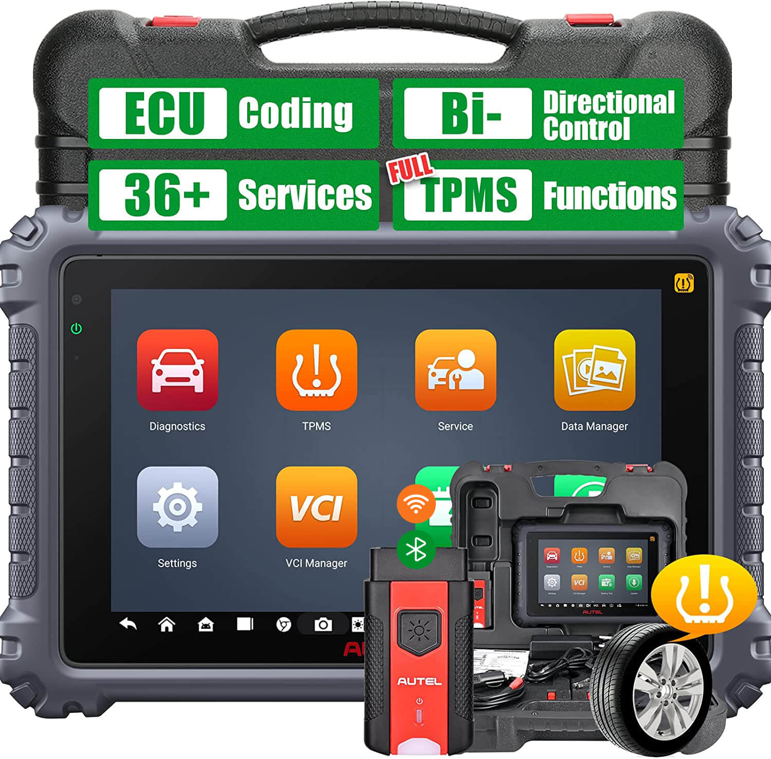 Autel MaxiCOM MK906 Pro-TS Diganostic TPMS Scanner, ECU Coding, Bi-directional Control with 36+ Services Disgnostic Tool for Car