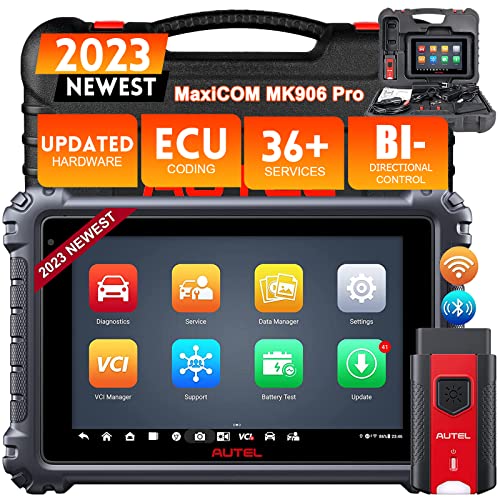 Autel Scanner MaxiCOM MK906 Pro: 2023 Upgrade Version of MS906 Pro/MK906BT, Bi-Directional Control Scan Tool with Advanced ECU Coding, 36+ Services, Guided Function, AutoAuth for FCA SGW