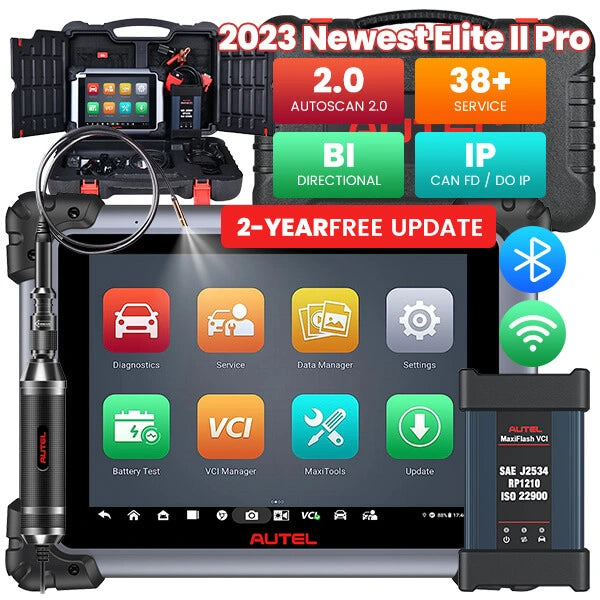 Autel MaxiSys Elite II Pro with MaxiFlash VCI ECU Programmning & Coding Intelligent Car Diagnostic Scanner Tool, 2 Years Free Update, upgraded Ver. Of Maxisys Elite, Elite II