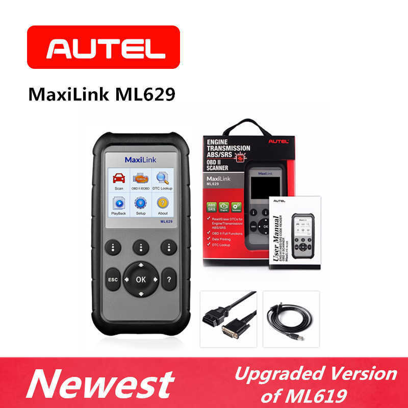 Autel MaxiLink ML629 OBD2 Scanner Diagnostic ABS SRS Engine Transmission, OBD II Full Functions Upgraded Version of the ML619 for DIYers Professionals