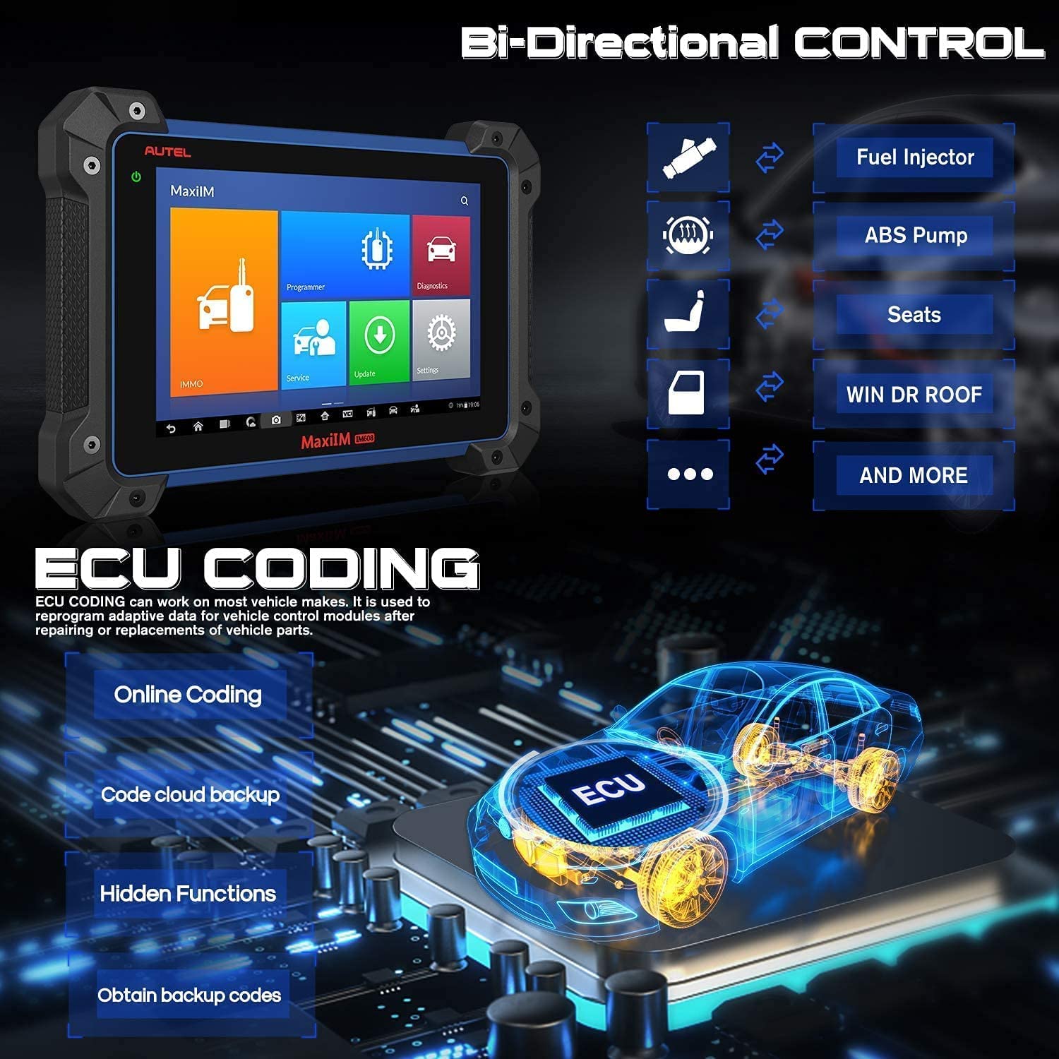 Autel MaxiIM IM608 II key programmer is Bi-directional control tool