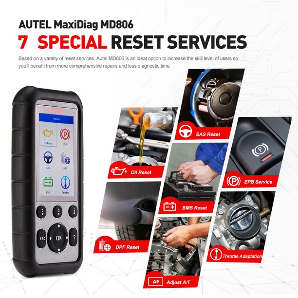 Autel Scanner MaxiCOM MD806 OBD2 Scanner for Engine, Transmission, SRS & ABS Systems Work ，2023 Newest Auto Scan Tool with Oil Reset, EPB, SAS, DPF, BMS, Throttle, A/F, Lifetime Free Updates