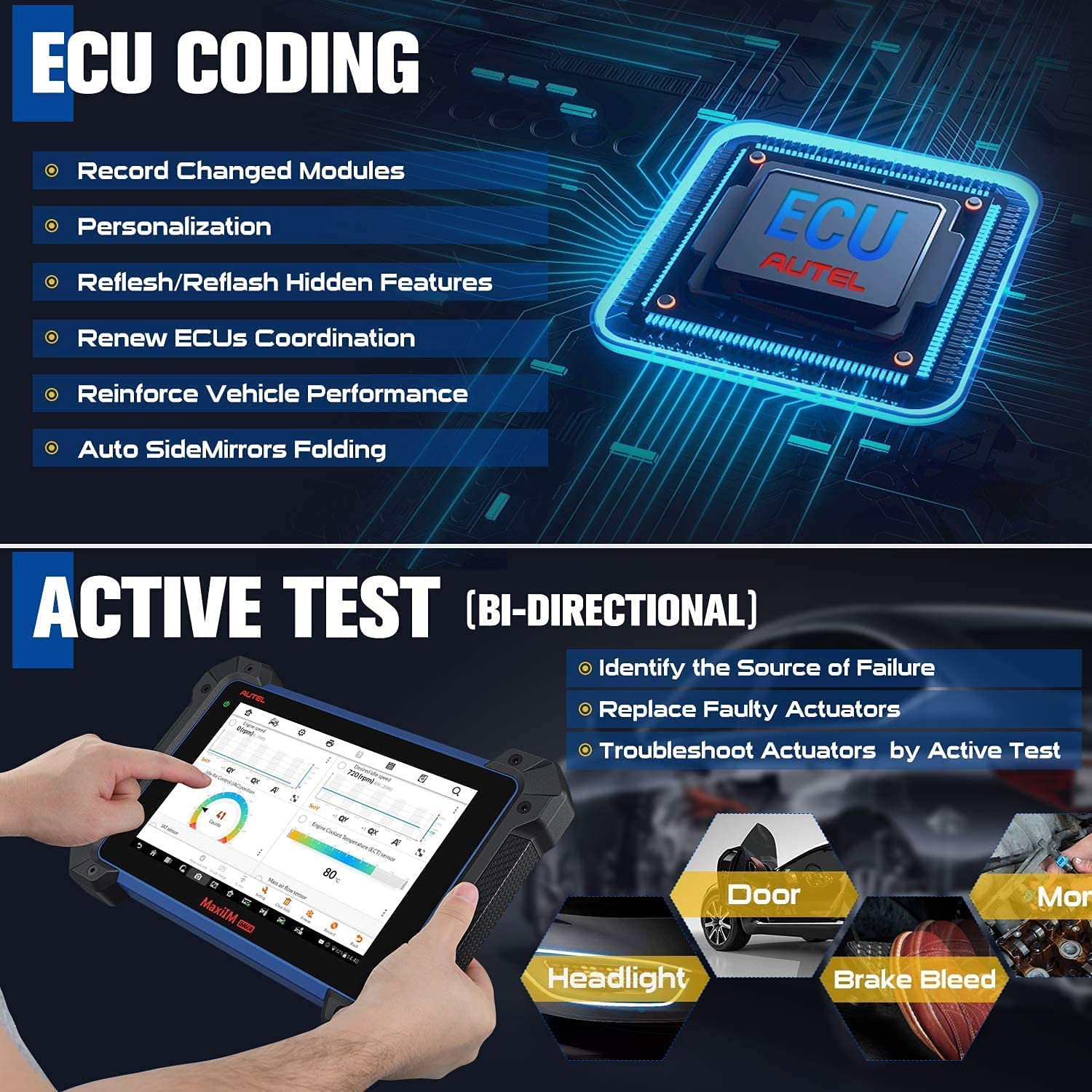 Autel MaxiIM IM608 II key programmer has ECU Coding and Active test