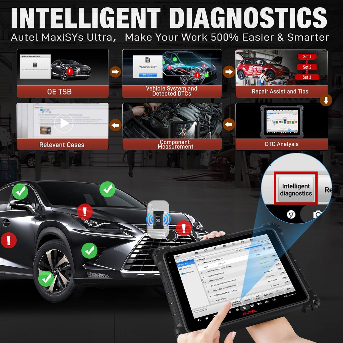 Autel Scanner MaxiSys Ultra, Top Car Intelligent Diagnostic Scan Tool ...