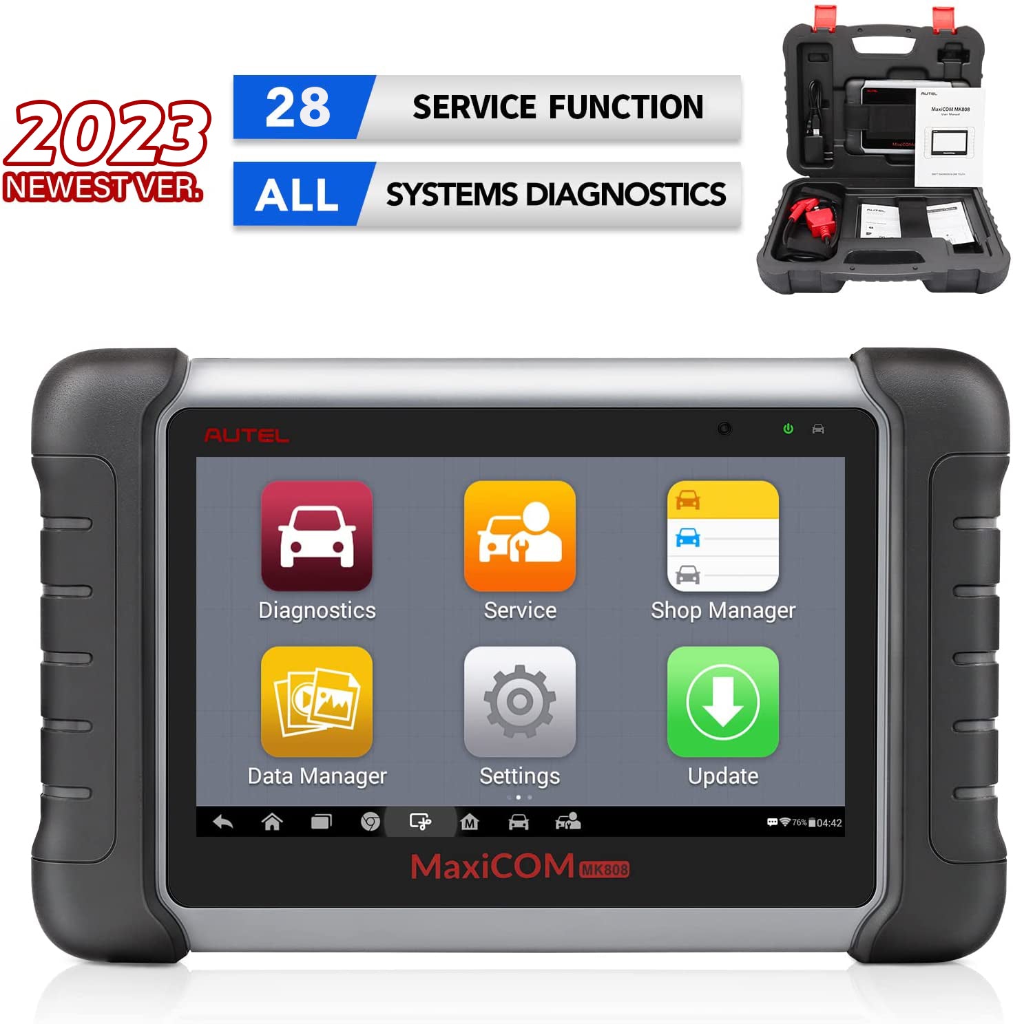 Autel MaxiCOM MK808Z OBD2 Car Diagnostic Scanner, Equipped with 28+ Maintenance Functions with All System Diagnosis Tool