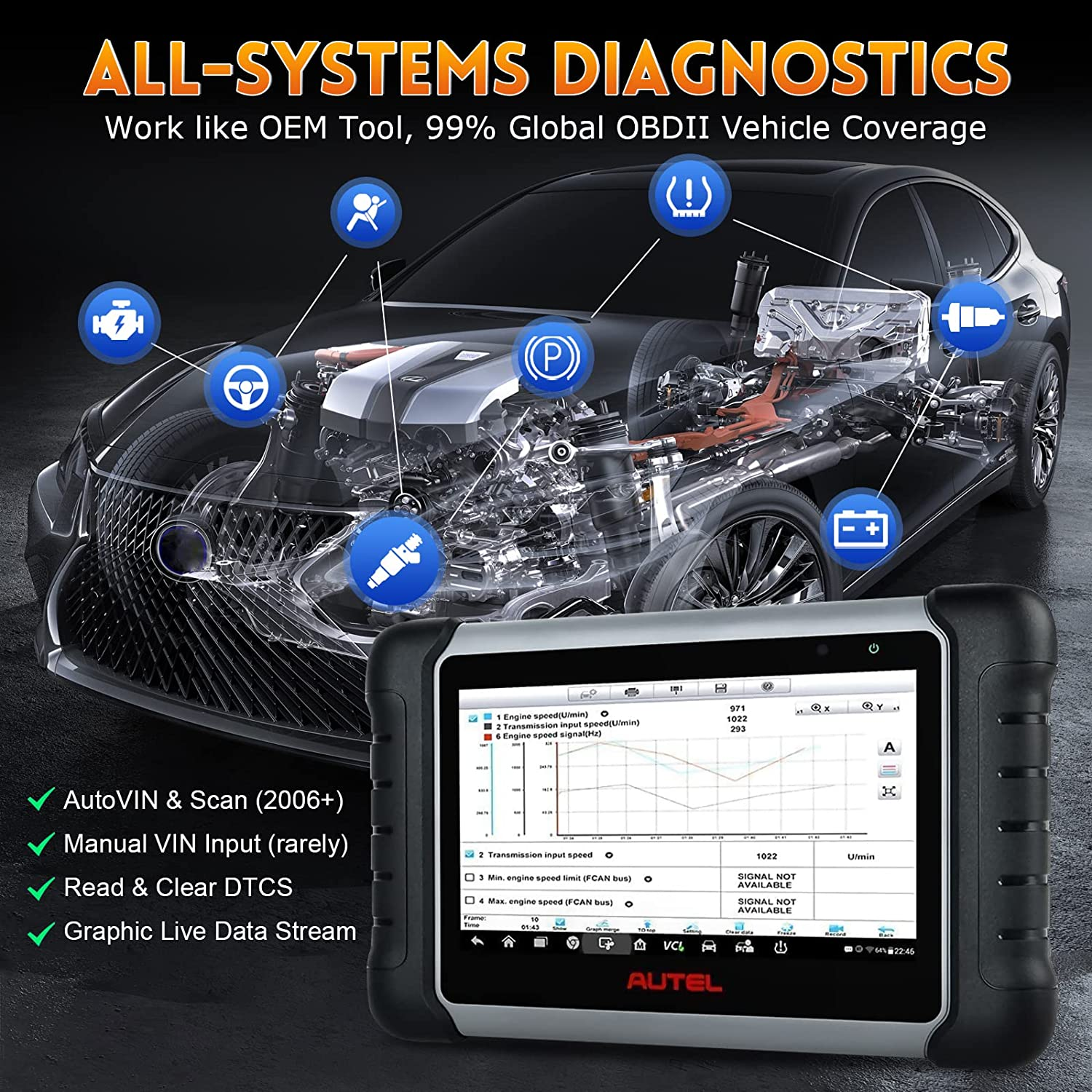 All-Systems Diagnostics by Autel MK808Z-BT