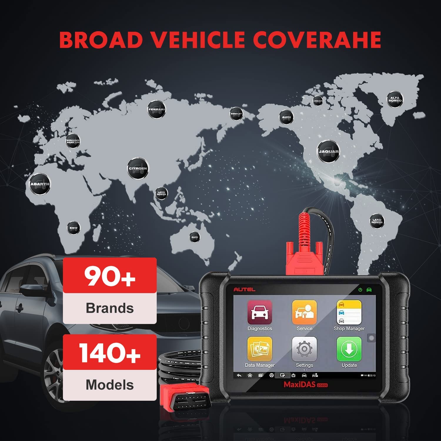 Autel MaxiDAS DS808K vehicles coverage more than 90+ brand