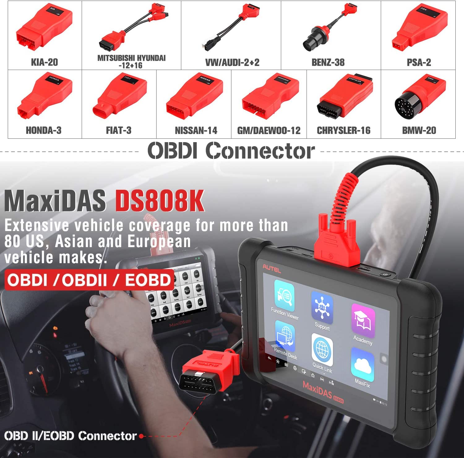 OBDI Connection MaxiDAS DS808K