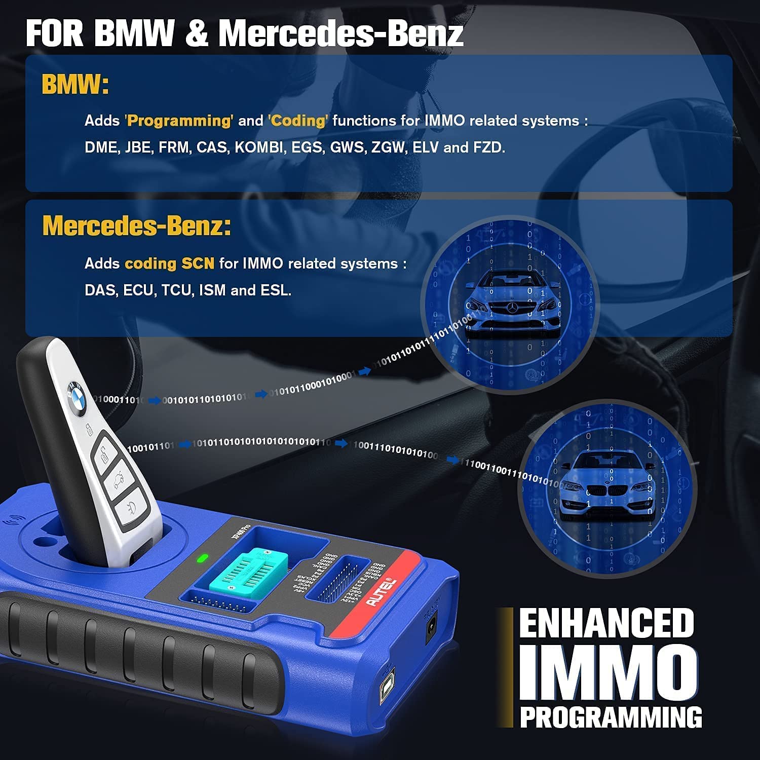 Autel MaxiIM IM608 can perform IMMO programming function of BMW/Benz