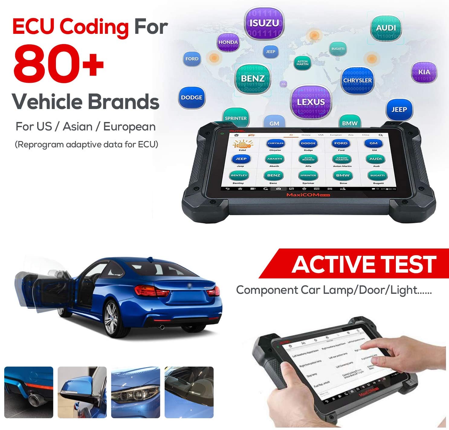 The ECU Coding of Autel MK908 coverage 80+ vehicle brands