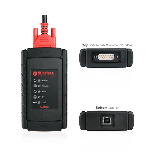 Autel Maxicom MK908 has Top vehicle Data connector and Bottom