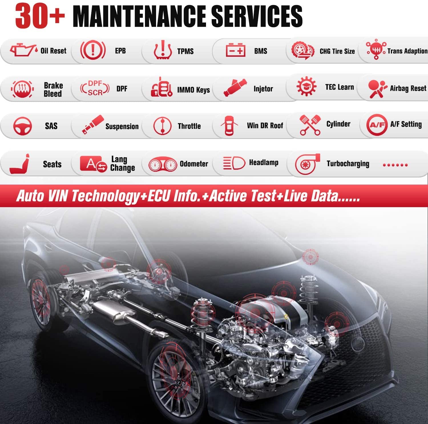 Autel MaxiDAS DS808K has 30+maintenance services