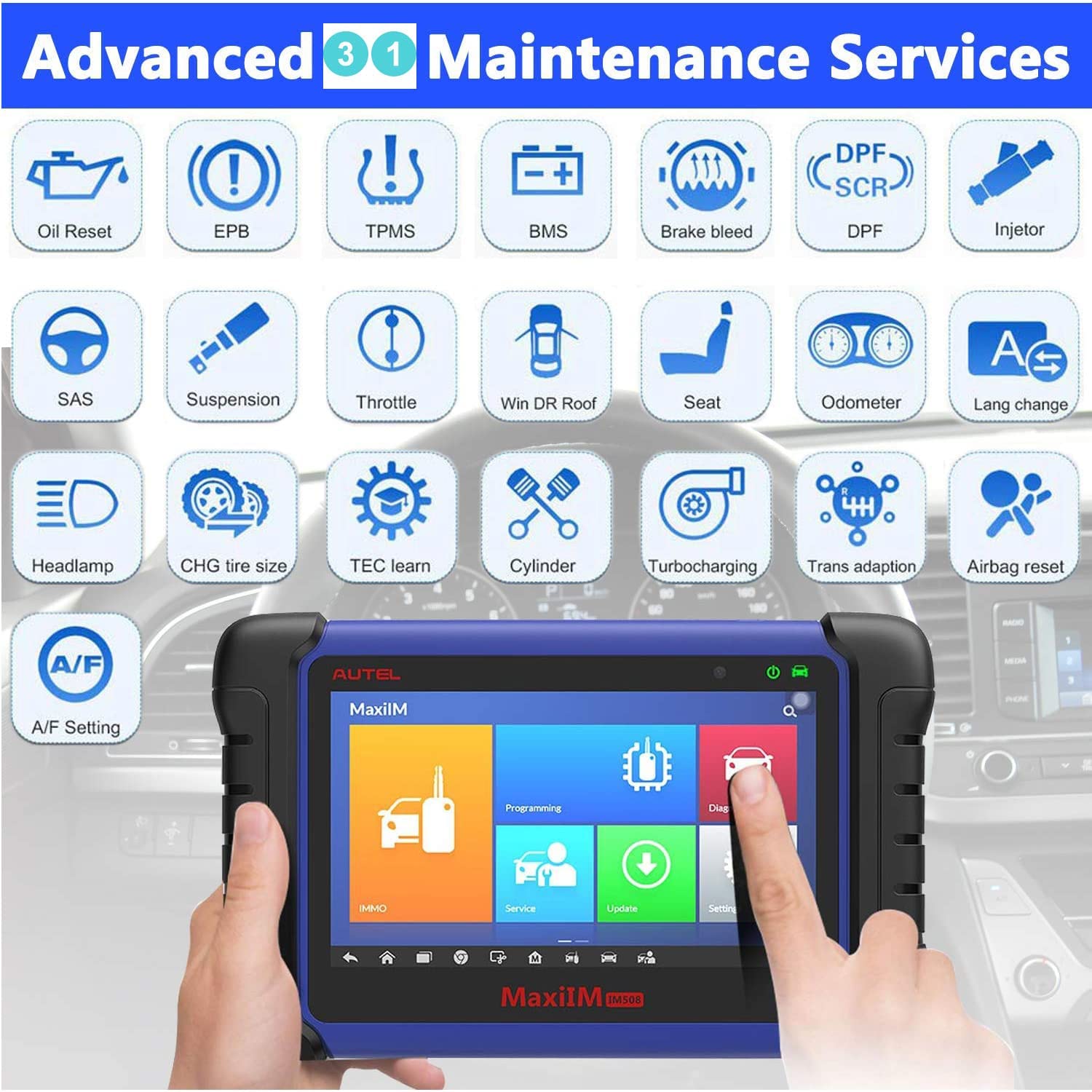 Autel im508 ecu programming tool has 31 advanced maintenance service
