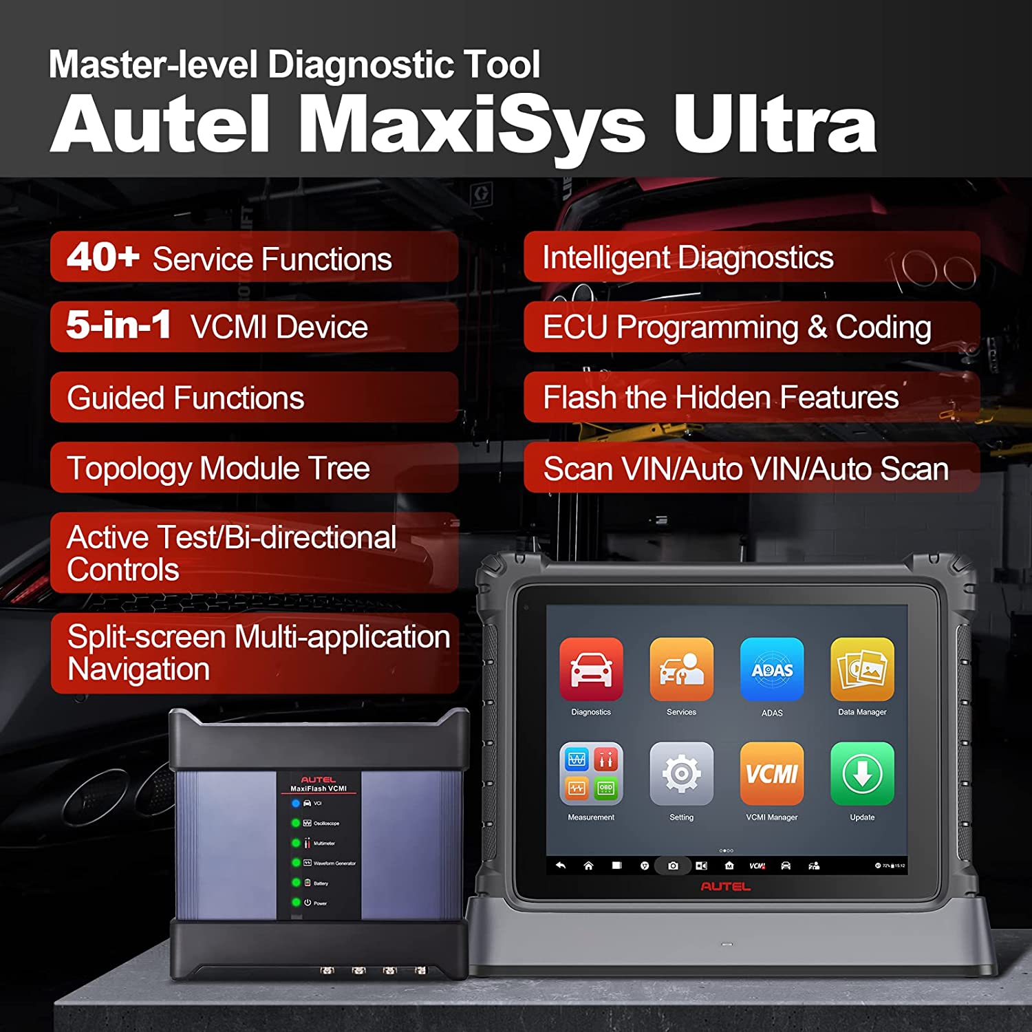 autel maxisys ultra scan tool with 40+ service functions