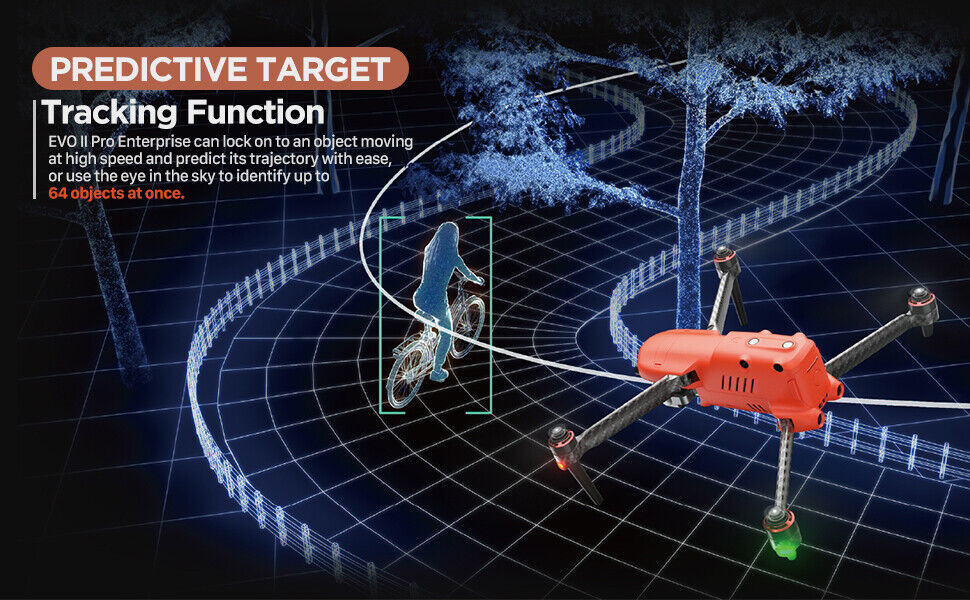 The autel evo ii drone can tracking 64 targets at the same time and moving at high speed
