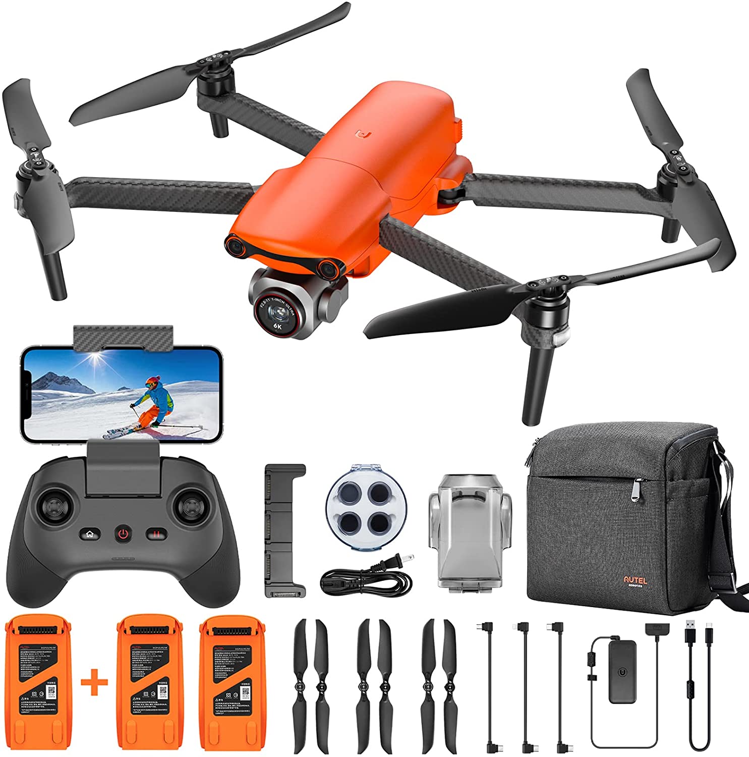 Autel Robotics EVO Lite+ Premium Bundle - 6K Video Drone with 1" CMOS Sensor, Adjustable Aperture F2.8-F11, 3-Axis Gimbal, 3-Way Obstacle Avoidance, 40Min Flight Time, 7.4 Miles Transmission