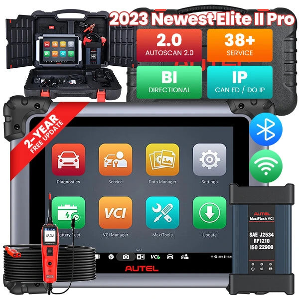 Autel MaxiSys Elite II Pro with MaxiFlash VCI ECU Programmning & Coding Intelligent Car Diagnostic Scanner Tool, 2 Years Free Update, upgraded Ver. Of Maxisys Elite, Elite II