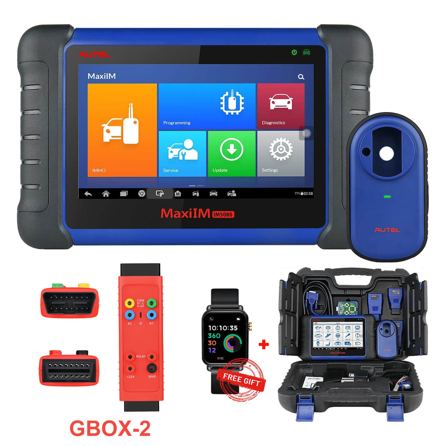 Autel MaxiIM IM508S Automotive Diagnostic Scanner with Smart IMMO Key Fob Programmer Tablet Tool