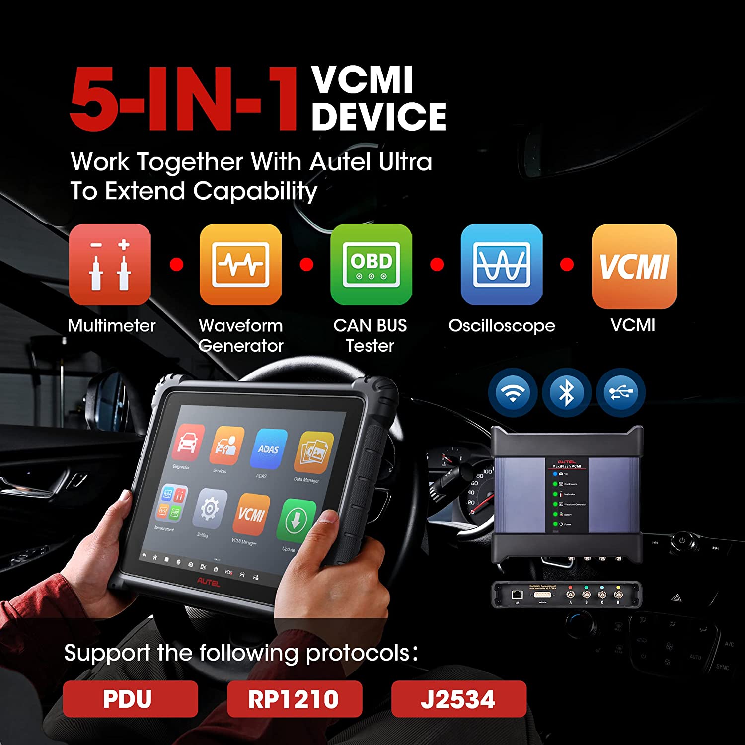 Autel MaxiSys Ultra Scanner 2024 Top Automotive Intelligent Diagnostic Scan Tool with 5-in-1 MaxiFlash VCMI, Bi-Directional Scanner, 40+ Services, Topology Map and Upgraded of MS908S Pro Elite MS906 Pro