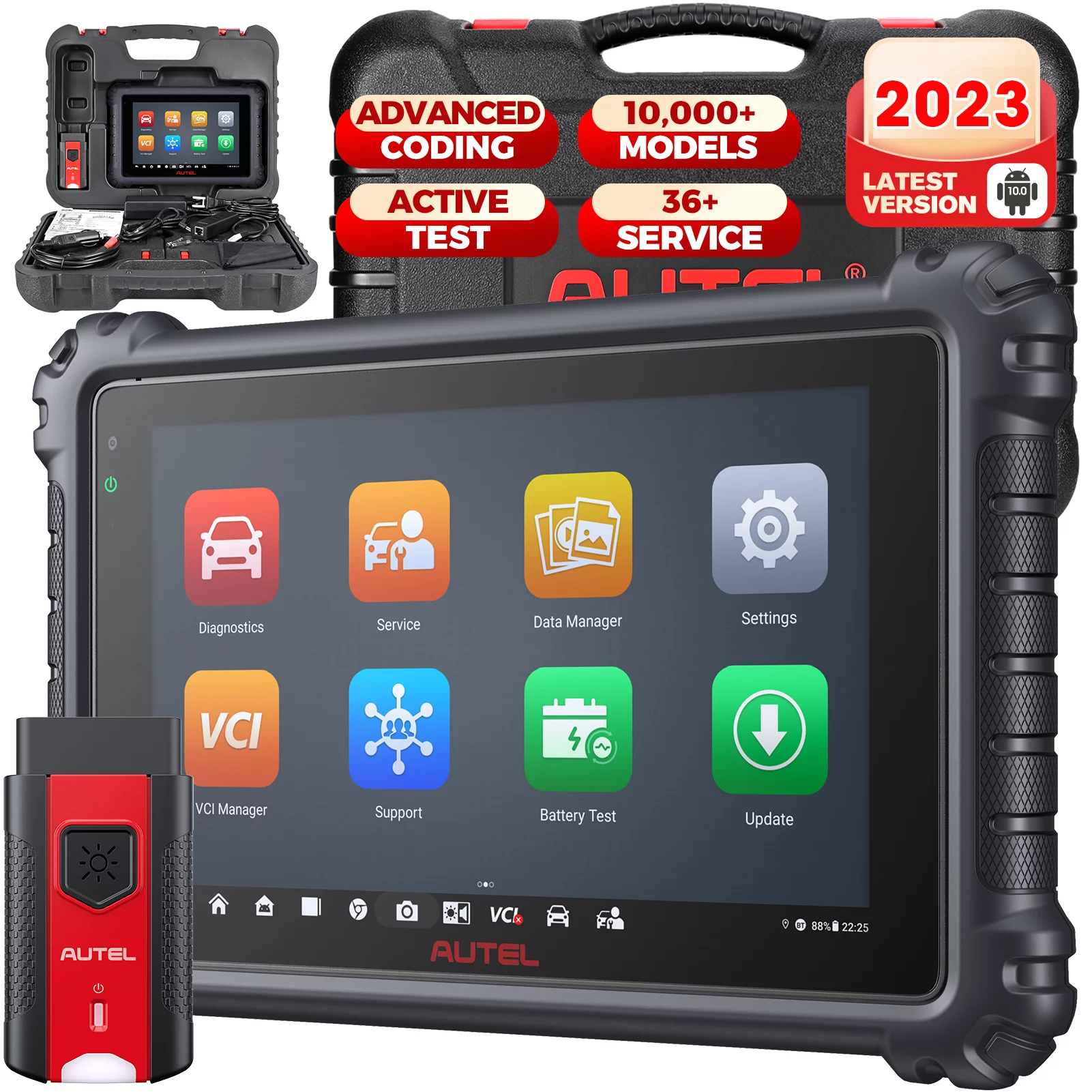 Autel Scanner Maxisys MS906 Pro Auto Diagnostic Scan Tool With Advanced ECU  Coding, Adaptations,with MV108,BT506 