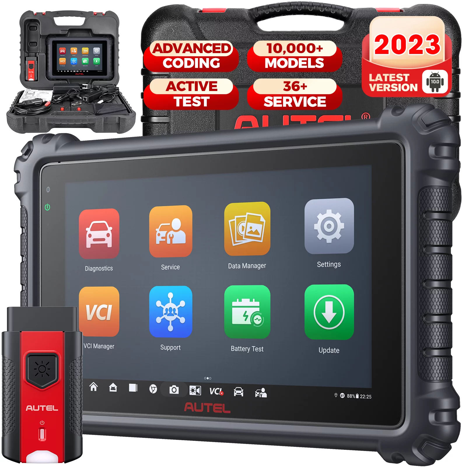 Autel MaxiSys MS906 Pro Car Diagnostic Tool, ECU Coding & Bidirectional, code reader, obd2 scanner, diagnostic scan tool, 2022 Upgraded of MS908 MK908 MS906BT MK906BT, CAN FD/ DoIP, 36+ Resets & OE All Systems Scan, FCA Autoauth, with $60 MV108