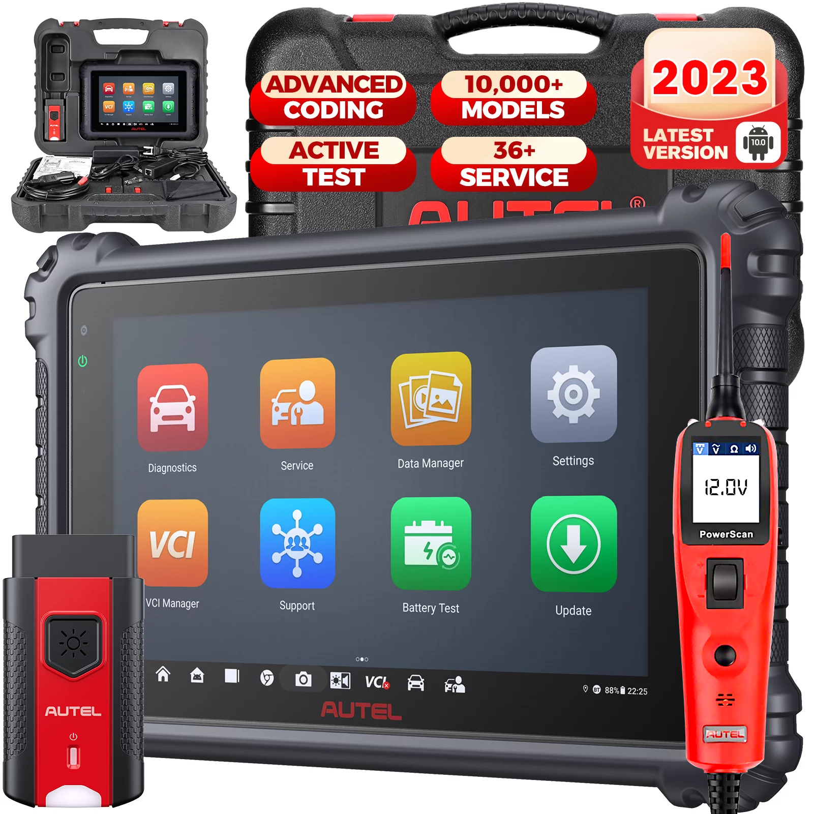 Autel MaxiSys MS906 Pro Car Diagnostic Tool, ECU Coding & Bidirectional, code reader, obd2 scanner, diagnostic scan tool, 2022 Upgraded of MS908 MK908 MS906BT MK906BT, CAN FD/ DoIP, 36+ Resets & OE All Systems Scan, FCA Autoauth, with $60 MV108