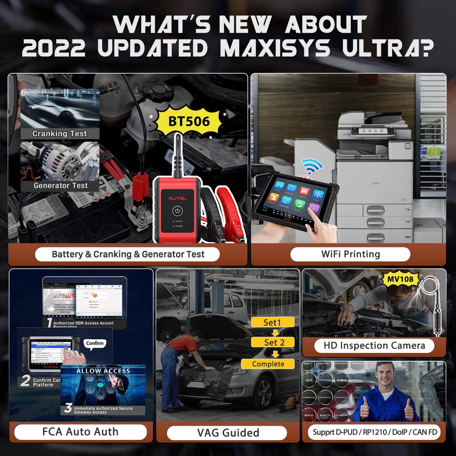 Autel Scanner MaxiSys Ultra, 2025 Top Car Intelligent Diagnostic Scan Tool, J-2534 ECU Programming & Coding, 5-in-1 VCMI, 40+ Services, Topology Map, Multi-Screen Display, Premium Ver. of MS909 MS919