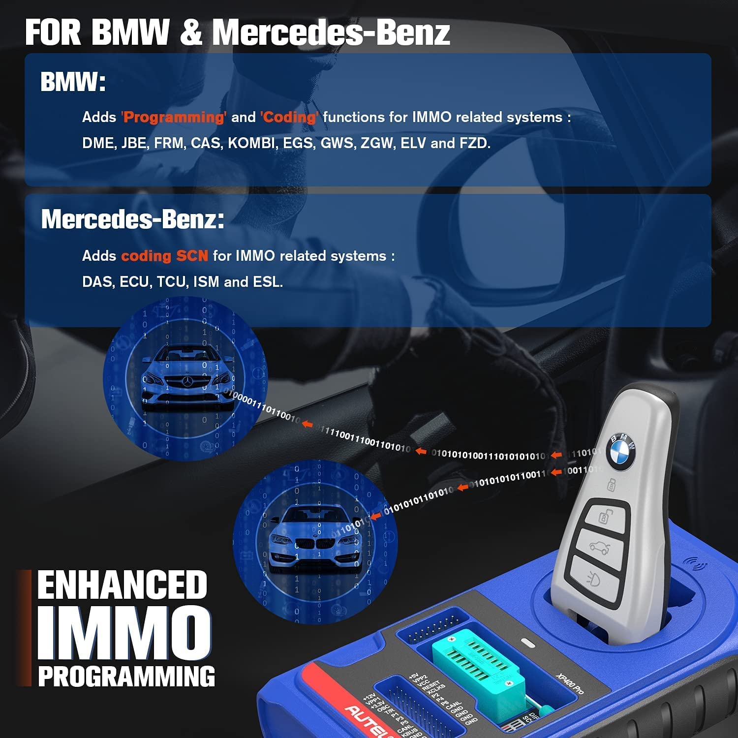 Autel MaxiIM IM608 II can perform IMMO programming ofr BMW/ Benz
